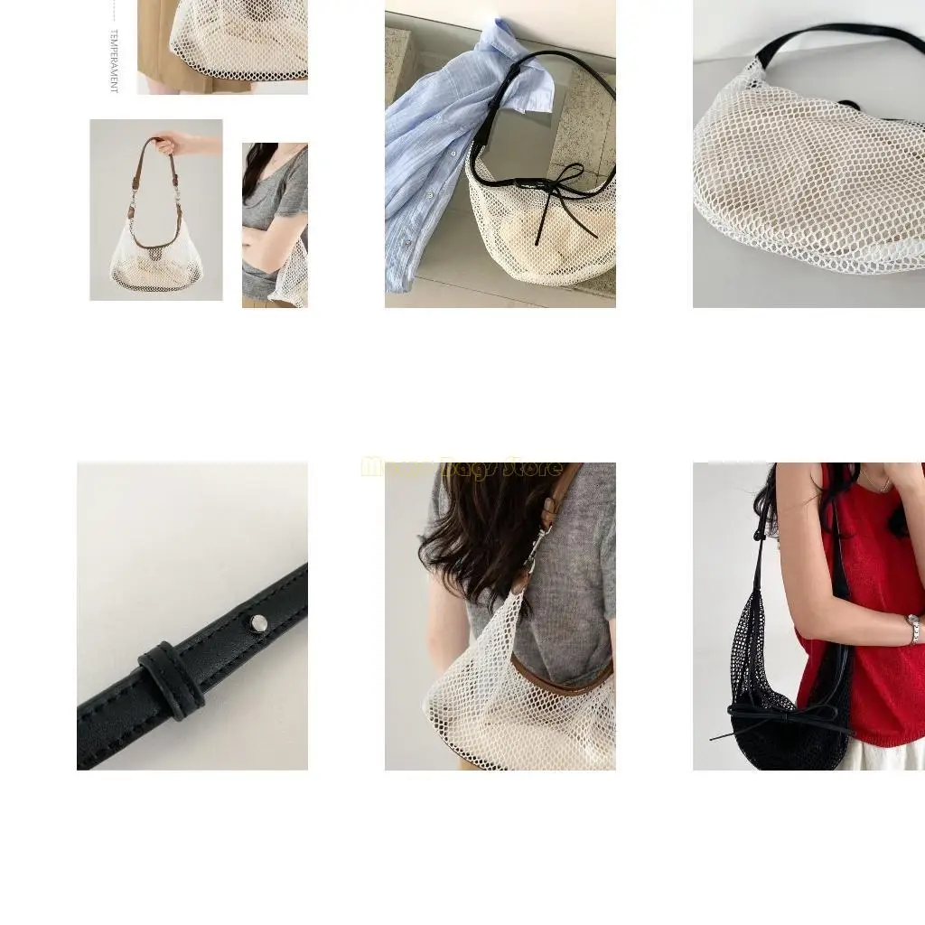 

X90D Breathable Mesh Shoulder Bag Spacious Interior Handbag Lightweight Undrarm Bags