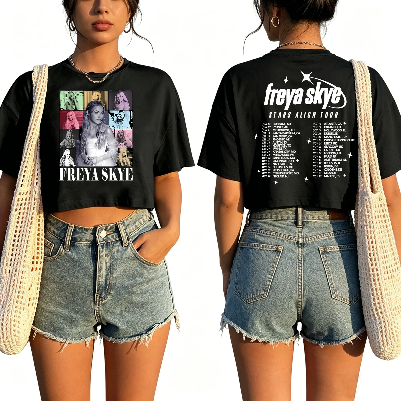 Freya Skye Concert Tour 2026 Shirt Women O-Neck Short Sleeves Crop Tops T-shirt for Fans Gift