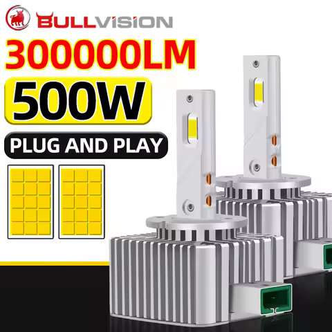 Bullvision D1S D3S LED Headlight 1:1 HID D3S D2S D4S D8S 300000LM 500W D1R D2R D3R D4 CANBUS Led 30PC CSP Chips 6500K Plug&amp;Play