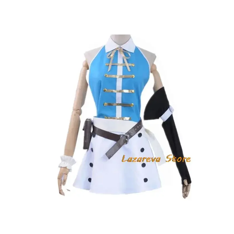 2025 New Anime Fairy Tail Lucy Heartfilia Cosplay Costume Magic Shooter Wig Open Back Dress Woman Sexy Kawaii Halloween Carn abc