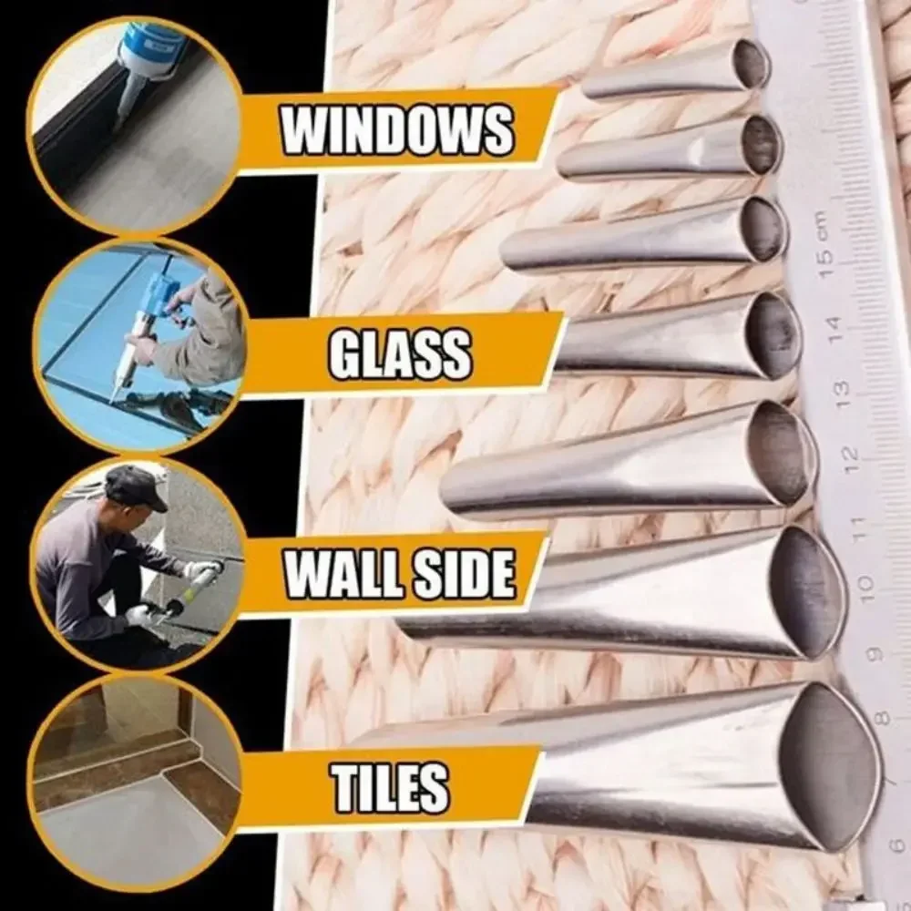 Stainless Steel Glue Gun Nozzle Caulking Tool for Window Structural Glass Adhesive Dispensing