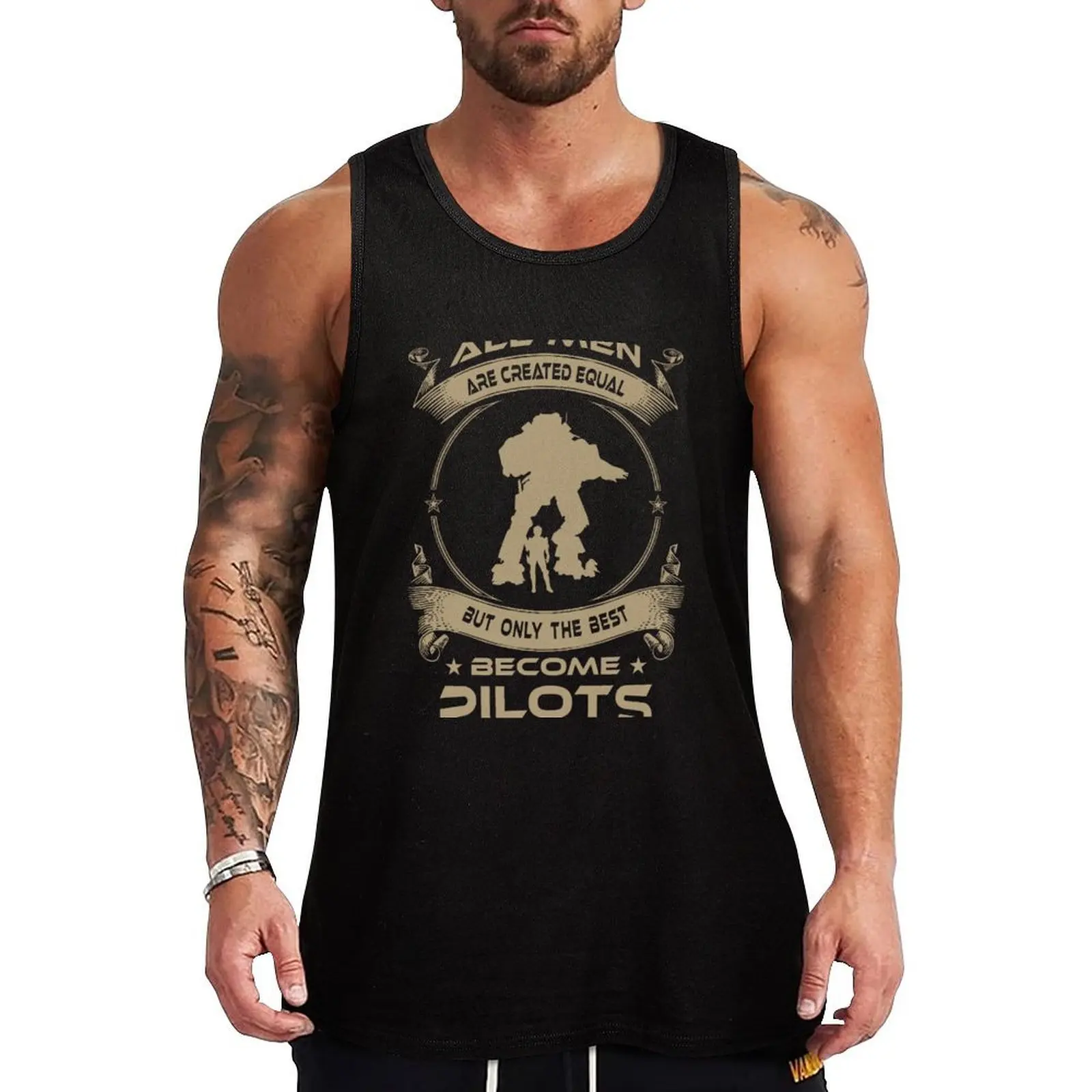 ONLY THE BEST BECOME PILOTS Tank Top Funny Print Tank Top Humor Graphic Chemise sans manches