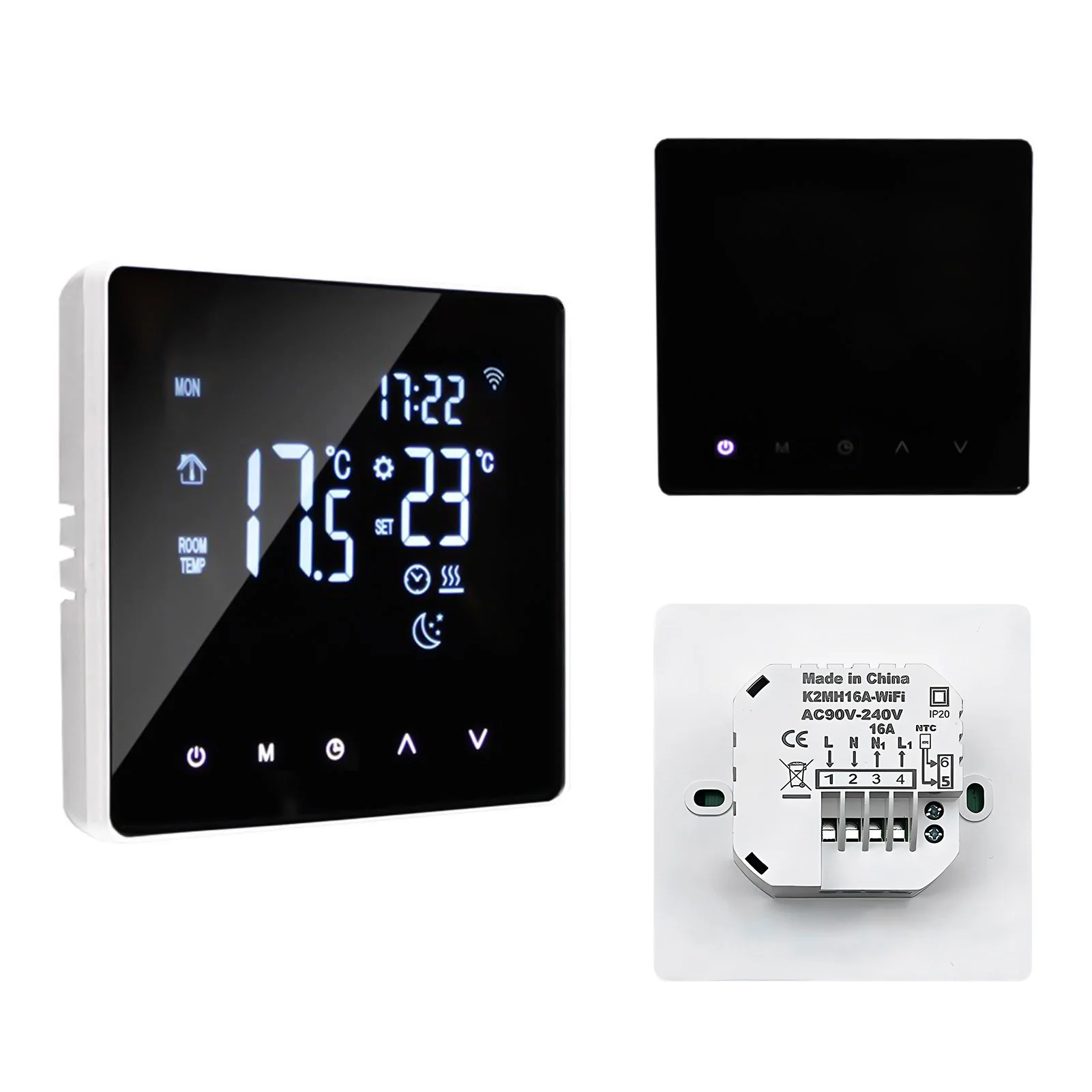 WiFi Smart Thermostat Temperature Controller for Electric Heating LCD Display Touch Screen Week Programmable App Control