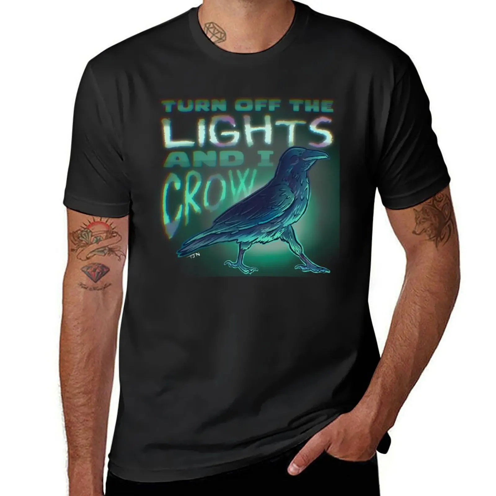 Crow in the dark T-Shirt heavyweights oversized plus size tops graphics clothes for men