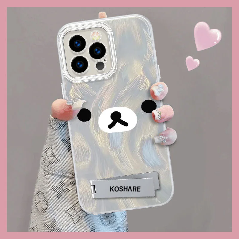 Kawaii Rilakkumas Case For Samsung Galaxy A73 A72 A55 A54 A53 A52 A34 A33 A32 A23 A14 A13 4G 5G Back Cover With Holder