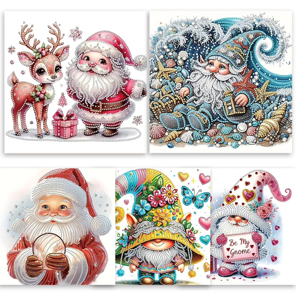 

GATYZTORY DIY Christmas Diamond Mosaic Santa Claus Kit Crafts Beginner Diamond Art Special Shaped Diamond Painting For Diy Gift