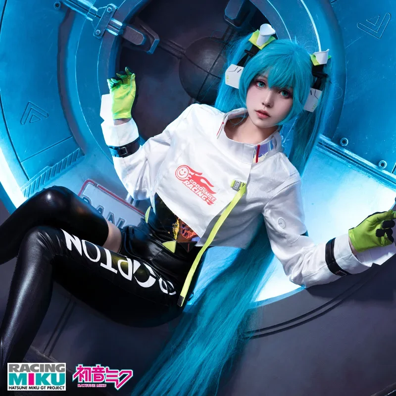 VOCALOID 2022 Racing MIKU Cosplay Costume VOCALOID Cos GT Project Cosplay Racing Suits Miku Costume with Cosplay Wig