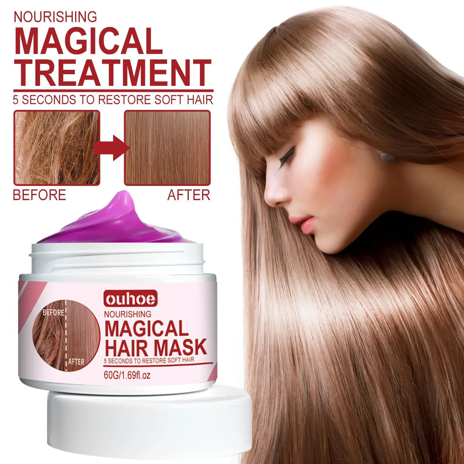 Keratin Silky Hair Mask Non-Steam Repair Perm Colour Conditioning Nourishing Hydrating Hair Mask Care Hair Treatment Masks