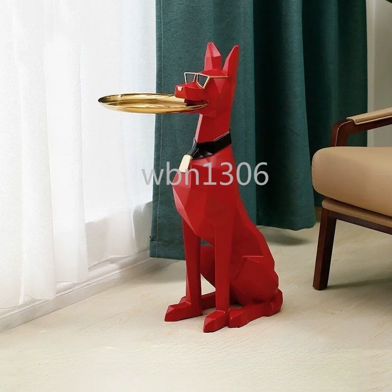 

Large Doberman Entrance Living Room Desktop TV Cabinet Key Storage Tray Floor Ornament