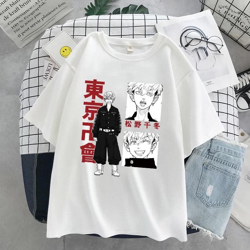 T-shirt à Manches Courtes pour Femme, Estival, avec Dessin Animé Japonais TakRevengers Chifuyu Matsuno