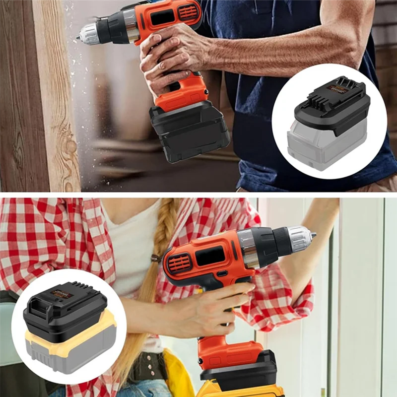 Adaptador de batería portátil GTBL para batería de litio de 18V/20V a herramientas eléctricas inalámbricas Black And Decker de 20V