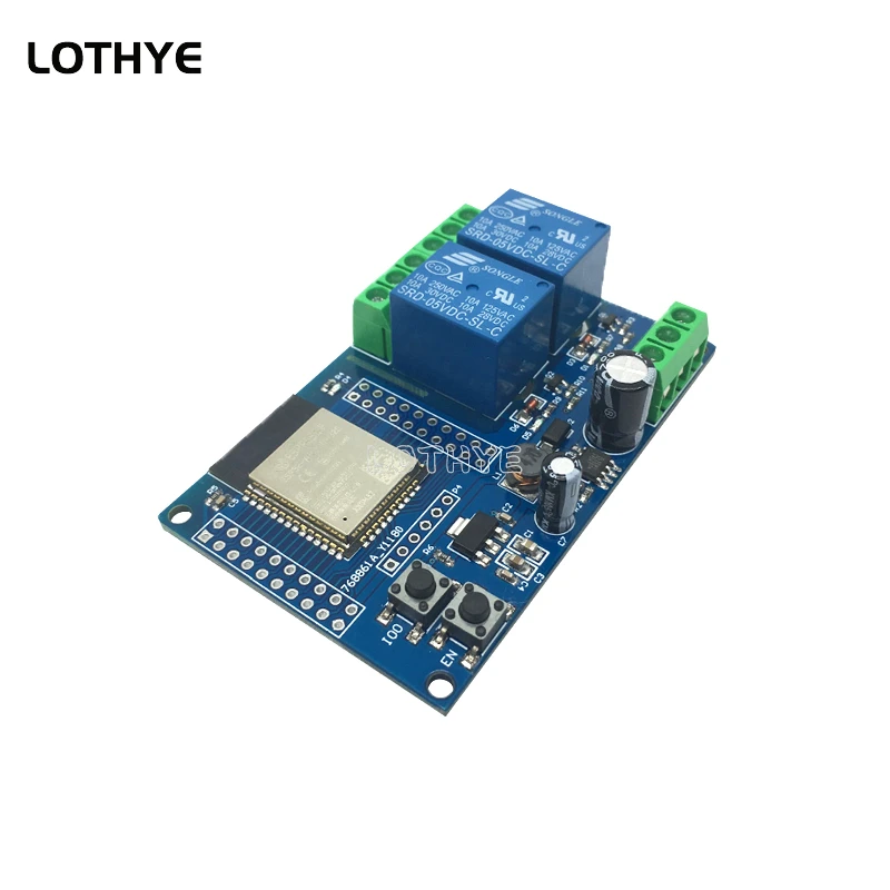 ESP32-WROOM ESP32 Dual Channel Wifi Bluetooth Relay Module Secondary Development Board DC5-60V Power Supply