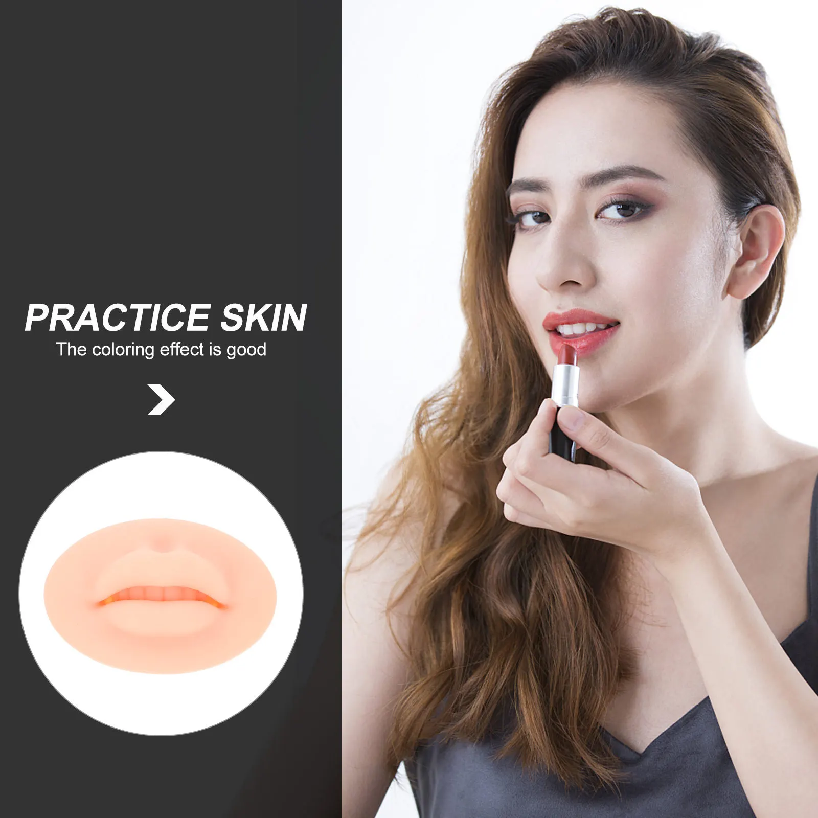 

Silicone 5D Makeup Practice Skin Mold Thick Realistic Fake Skin for Makeup Training Practice Tool Embroidery Head Mold