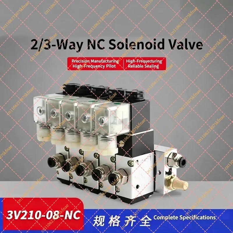 Electric Pneumatic Solenoid Valve 3V210-08 Block 3-Port 2-Position With Fittings Multi Voltage 24V 110V 220V For Industrial Use
