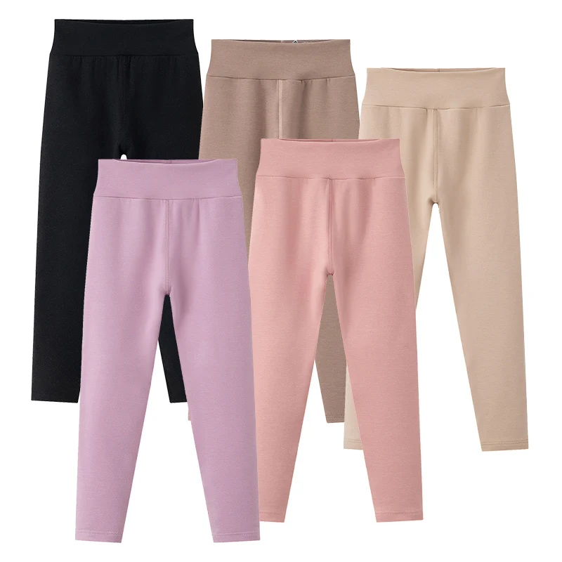 3/1 Piece Set For Autumn And Winter Boys And Girls With Plush Insulation High Waisted Leggings Comfortable And Thick Home Pants