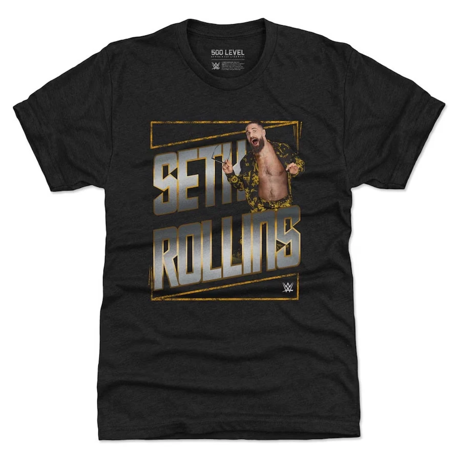 

Men's 500 Size Heather Black Seth Rollins Gold Triple Blend T-Shirt Simple And Loose Sweat Absorbing Suitable For Outdoor Sports
