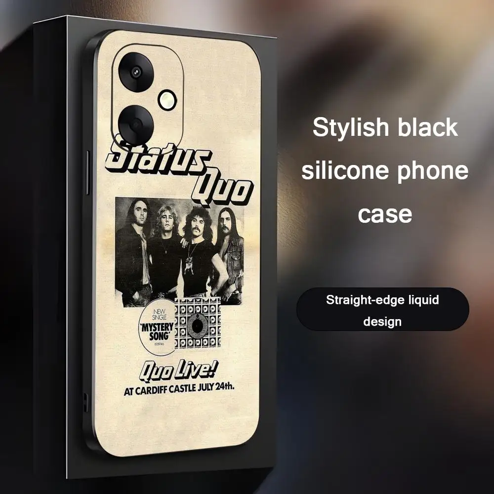 

S-Status Q-Quo Band Phone Case For Xiaomi Redmi 14C 13C 12C Note 15 14 13 12 11 Pro Plus S Soft Black Phone Cover
