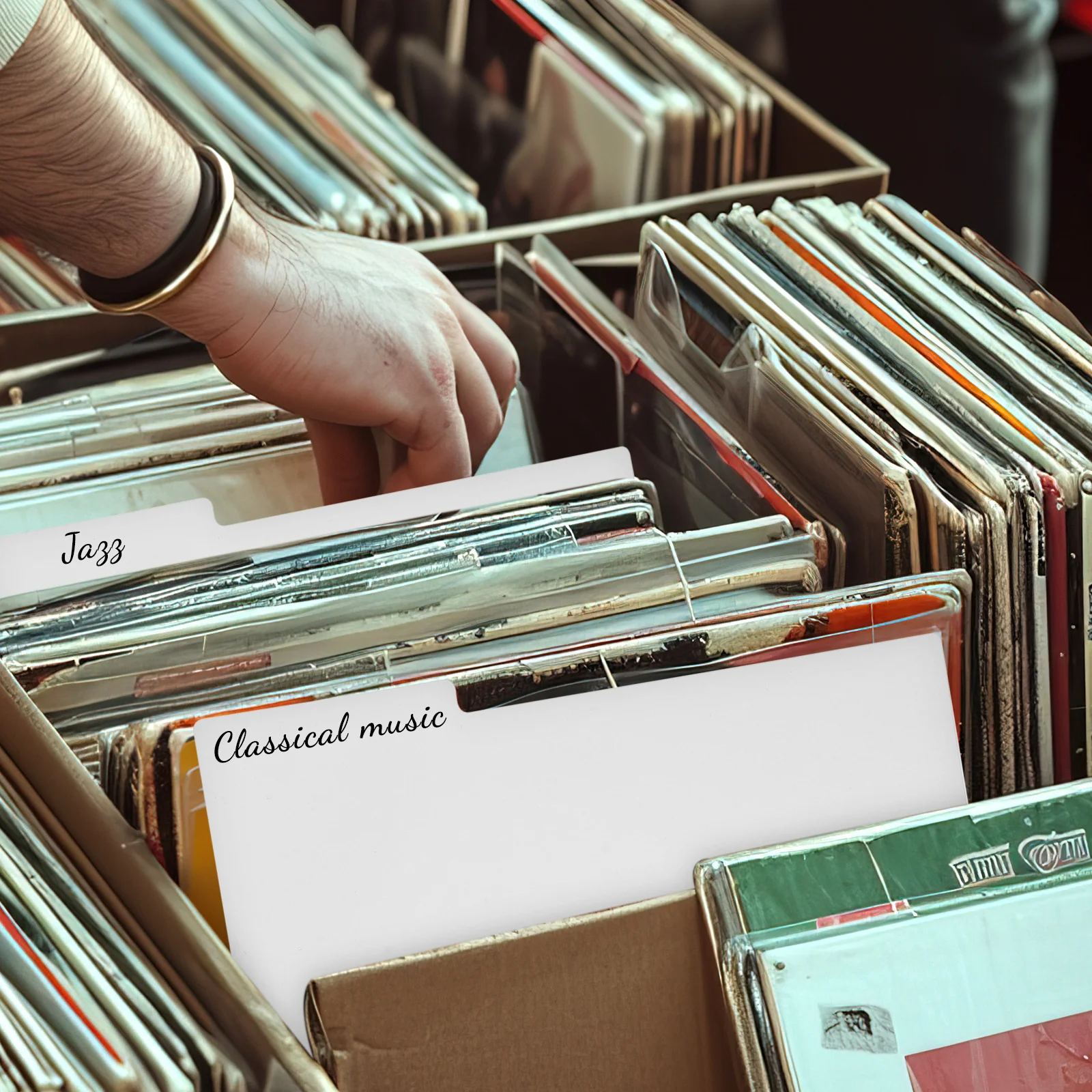 

5 pcs Plastic Record Dividers Sturdy Pp Material Write On Tabs Vinyl Album Separators For Files Notebooks Storage Boxes