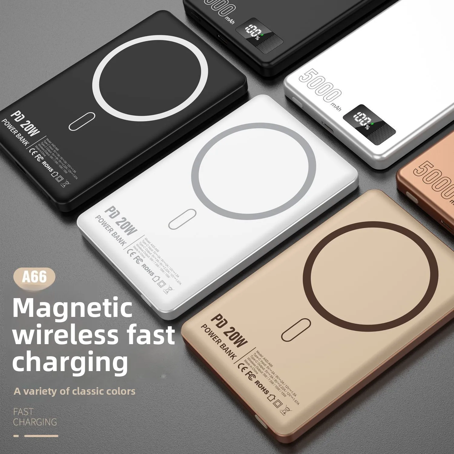 FERISING 5000mAh Ultra-Thin MagSafe Compatible Wireless Power Bank 15W Fast Charging Portable for iPhone - Image 4