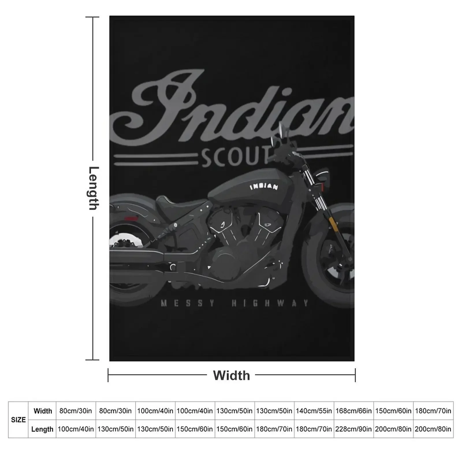 Indian Scout Messy Highway Throw Blanket Flannel Decorative Throw Blankets