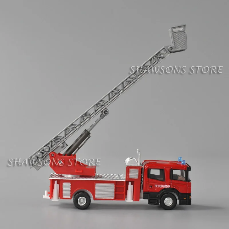Joy City 1:72 Scale Diecast Vehicle Model Toy Scania Fire Fighting Truntable Ladder Truck Miniature Replica