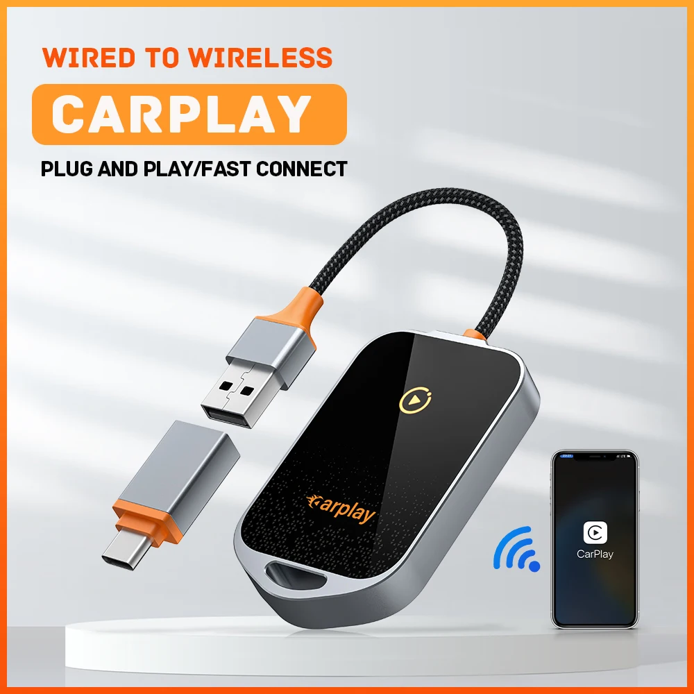 

Новый беспроводной адаптер CarPlay для iPhone Plug And Play Wi-Fi Fast Connect Smart Mini Box Wireless CarPlay Dongle