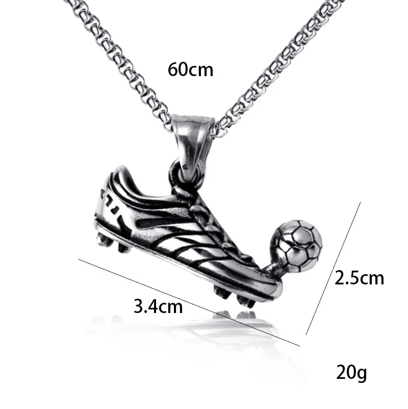 Punk Style Soccer Shoes Football Necklace Sports Metal Alloy Chain Pendant Necklaces for Men Women Party Decor Fashion Jewelry