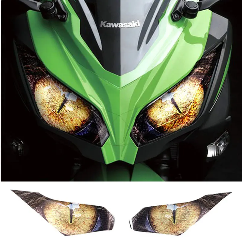 Motorcycle Headlight Guard Sticker Head light protection Front Fairing Sticker Film Decoration For kawasaki Ninja 250 Ninja 300