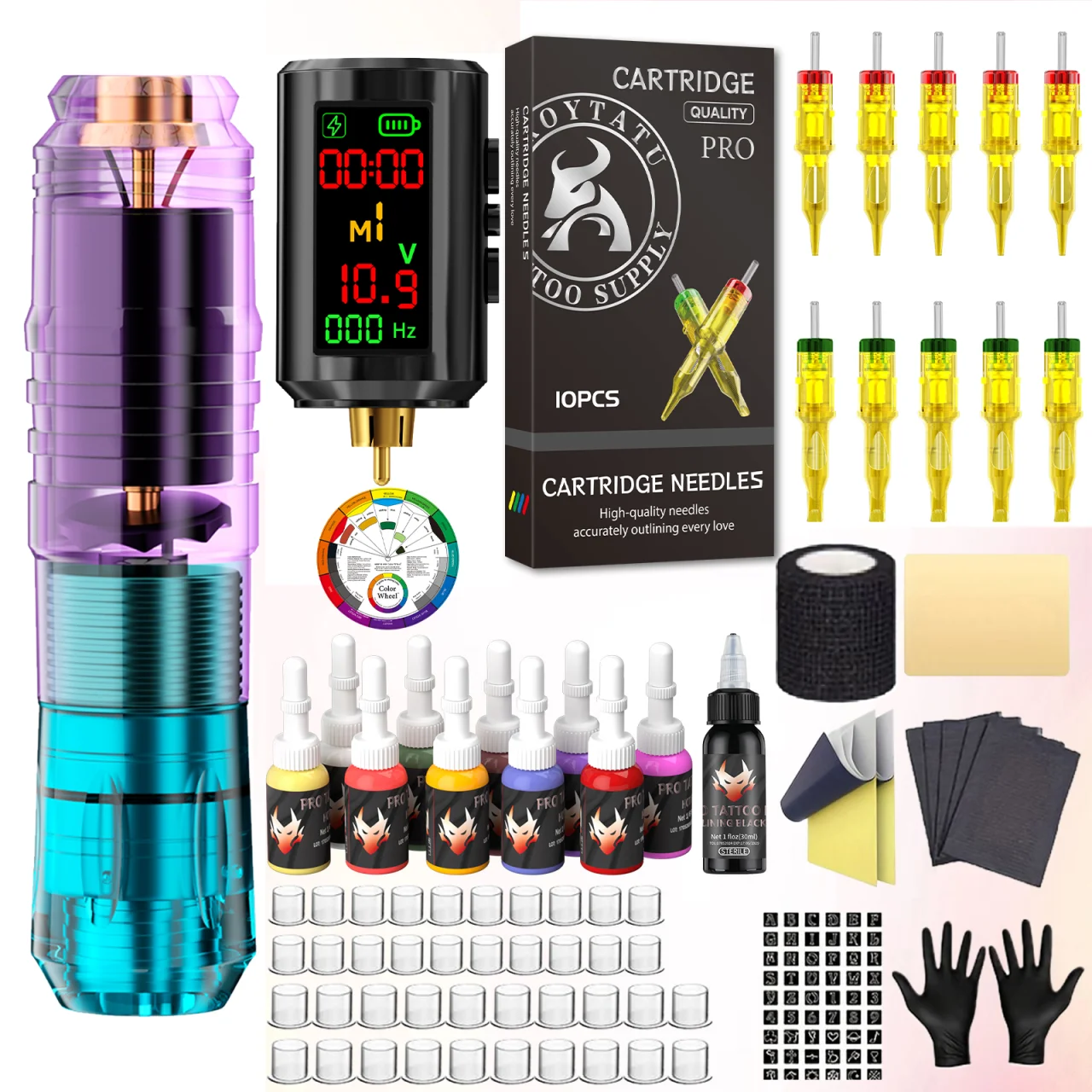 Tattoo Kit TRO Tattoo Pen Kit For Permanent Makeup Tattoo Machine Kit Lightweight Wireless Tattoo Power Supply Tattoo Gun Kit