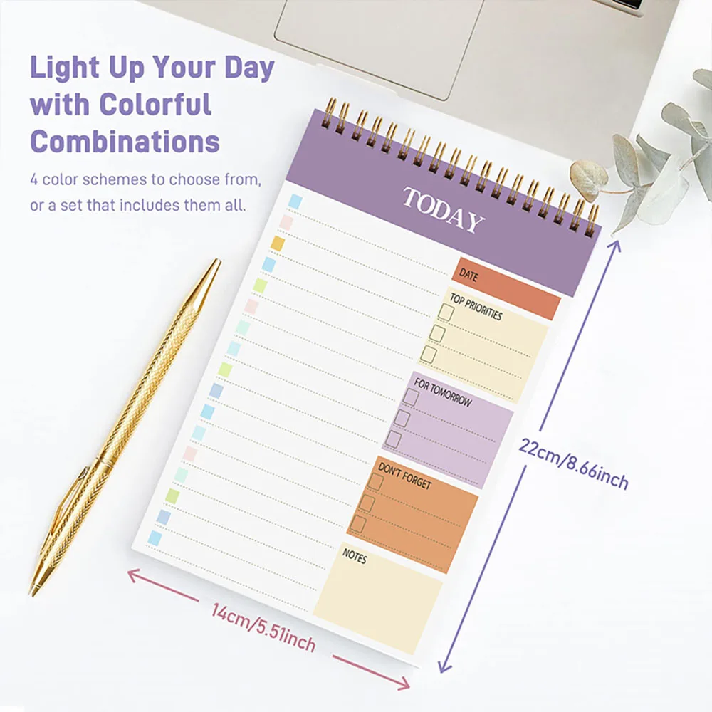 English Daily Loop Book, Simple Ins Style Self Discipline Schedule Time Management Plan Memo Book
