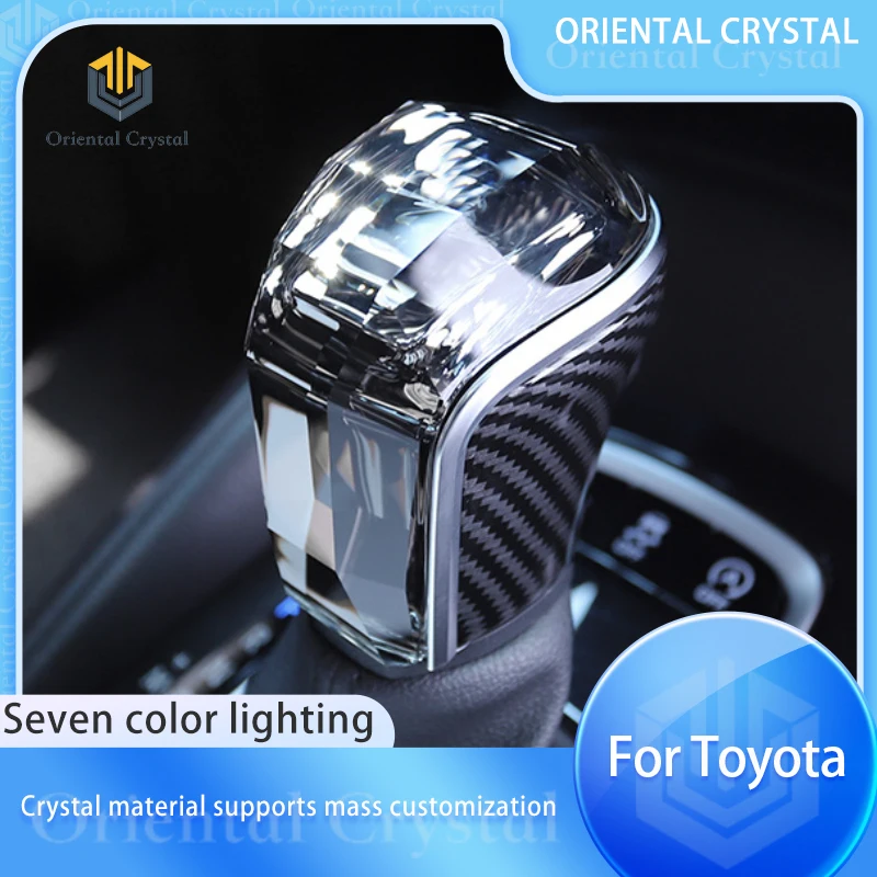 

Светодиодная проводка, хрустальная ручка переключения передач, подходит для Toyota Corolla/Camry/Levn/Levin/Cross/Avalon/Alion/CHR, семицветная головка шестерни