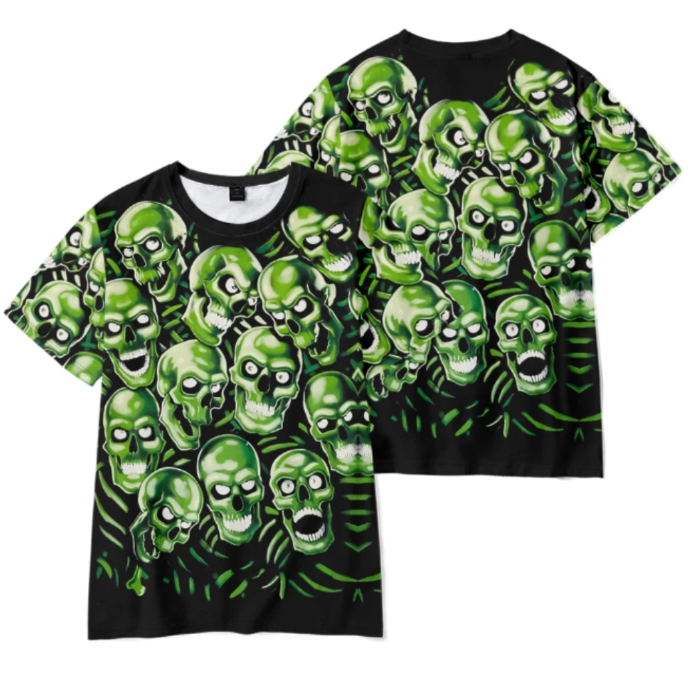 3D Scream Skull Collage Printed T Shirts Summer Streetwear Daily Fashion Casual Short Sleeve Hipster Tee Men Unisex Clothing