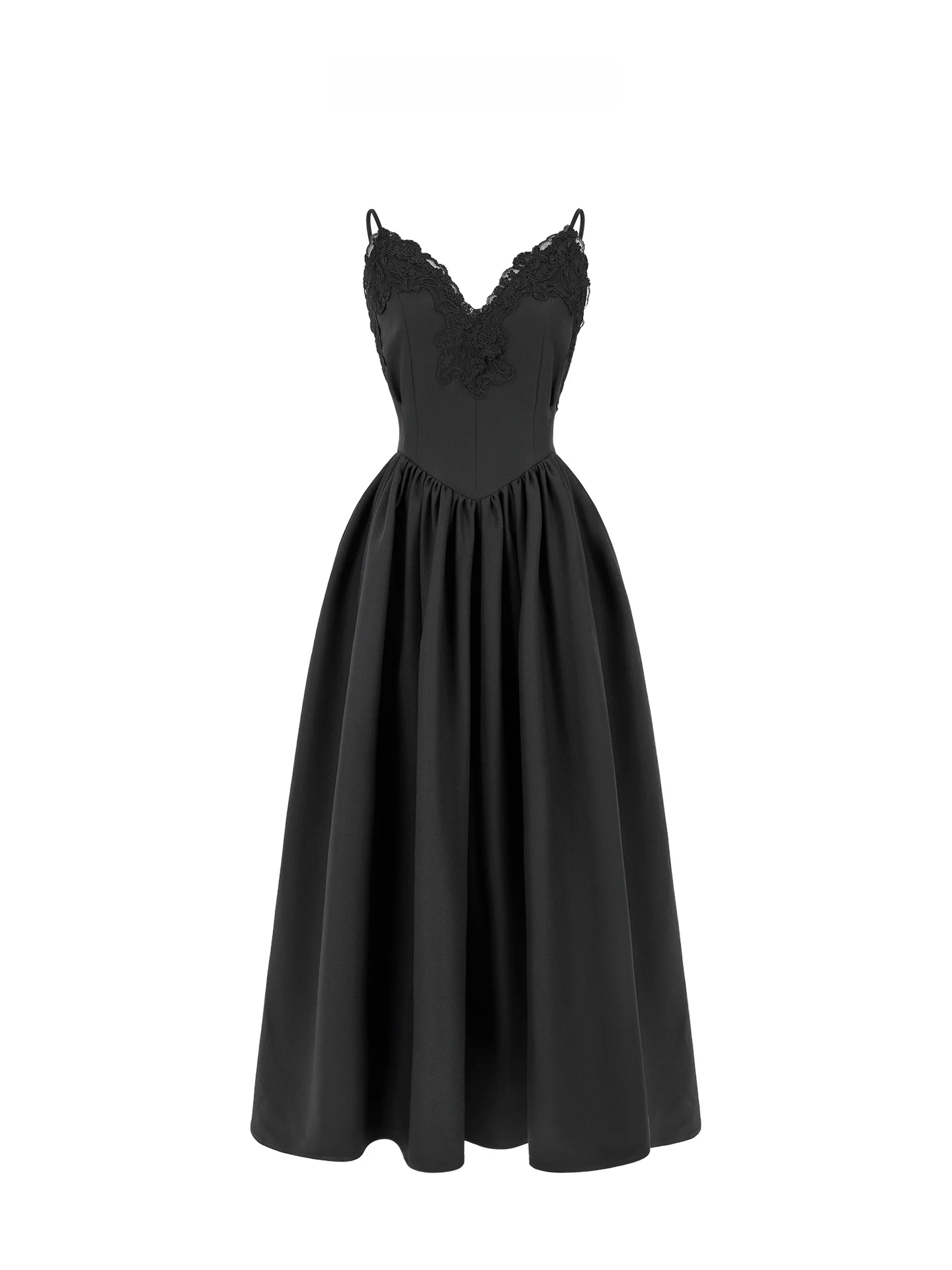 

Платье Ele Maggie Ma с кружевной отделкой, V-образным вырезом, приталенное, с юбкой А-силуэта, из полиэстера, без рукавов