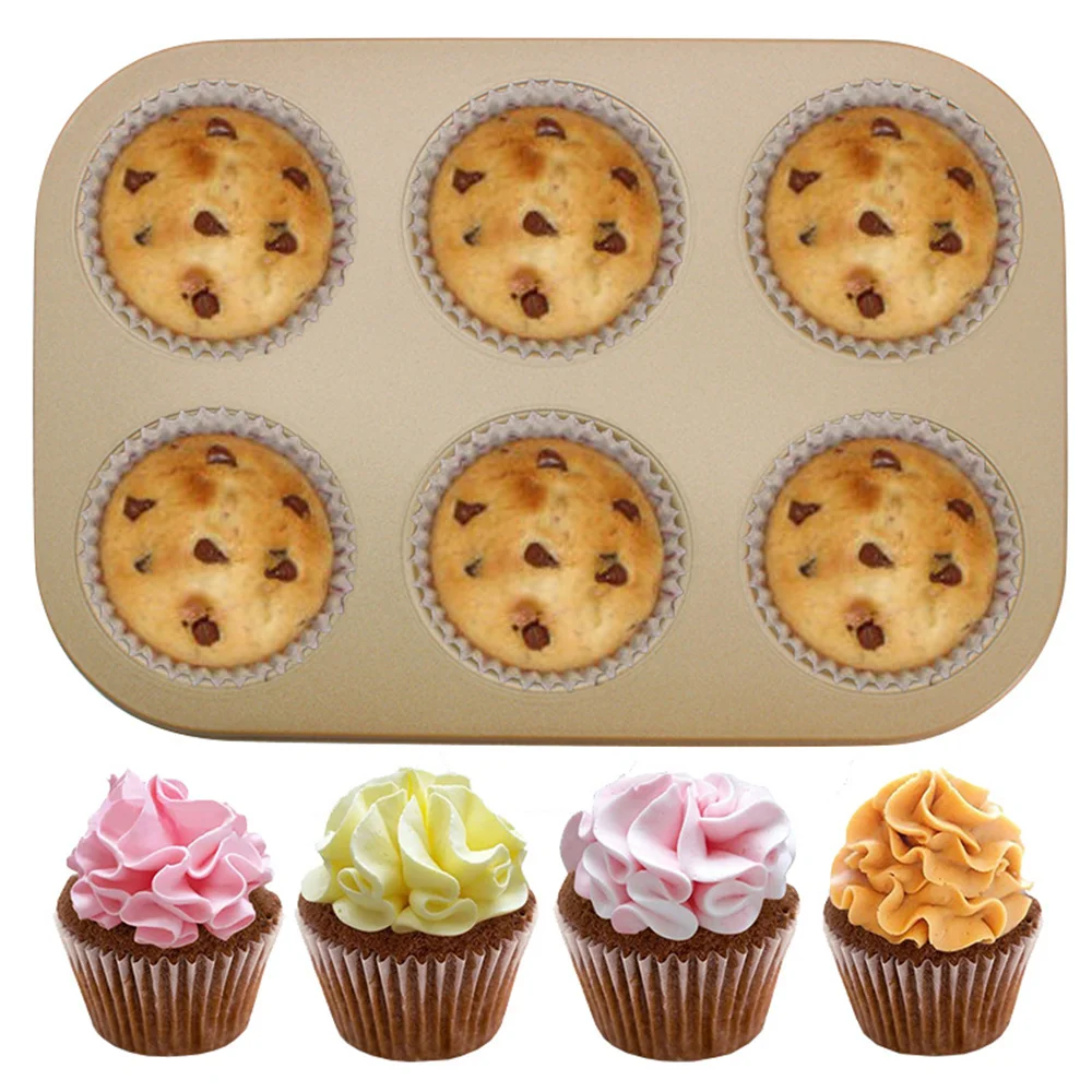 Tray Baking Mold Double Hole 6-Connected Cake Baking Pan Dessert Cupcake Oven Household Small Cake Mold Kitchen Utensils