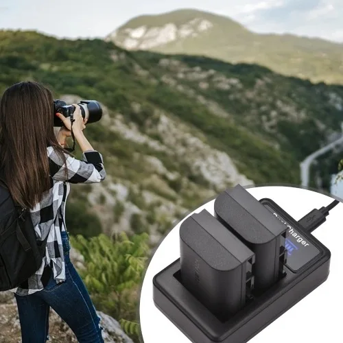 Akumulator 7800mAh NP-F960/NP-F970 do Canon LP-E6/LP-E6N USB-C z wytrzymałym ładowarką do Canon 5D/6D/7D/80D/R6/R5 |   Bateria