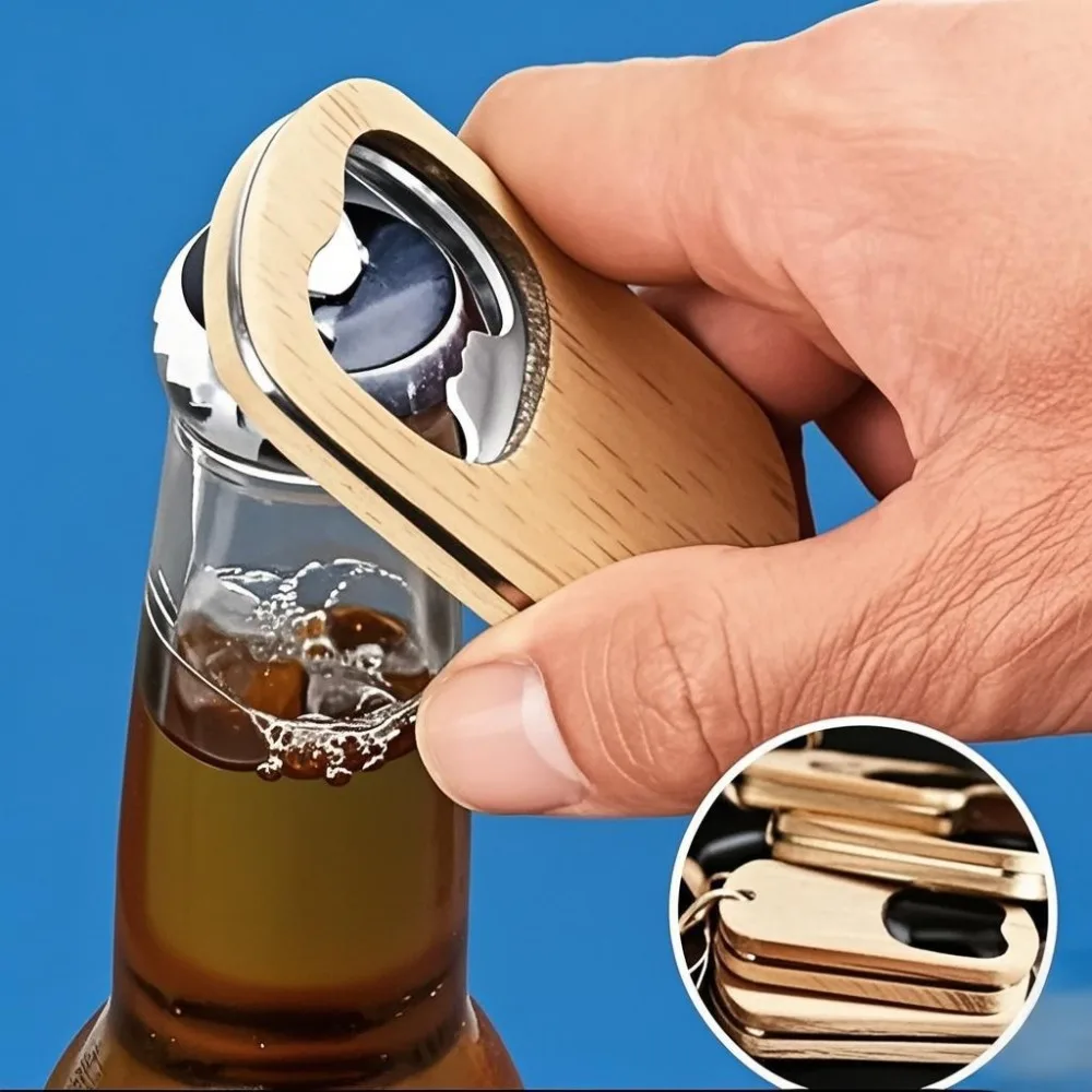 Пользовательский логотип, имя, простота, древесина, открывалка для пивных бутылок, брелок для ключей, деревянный брелок для рукоделия, резьба, кулон, подарок