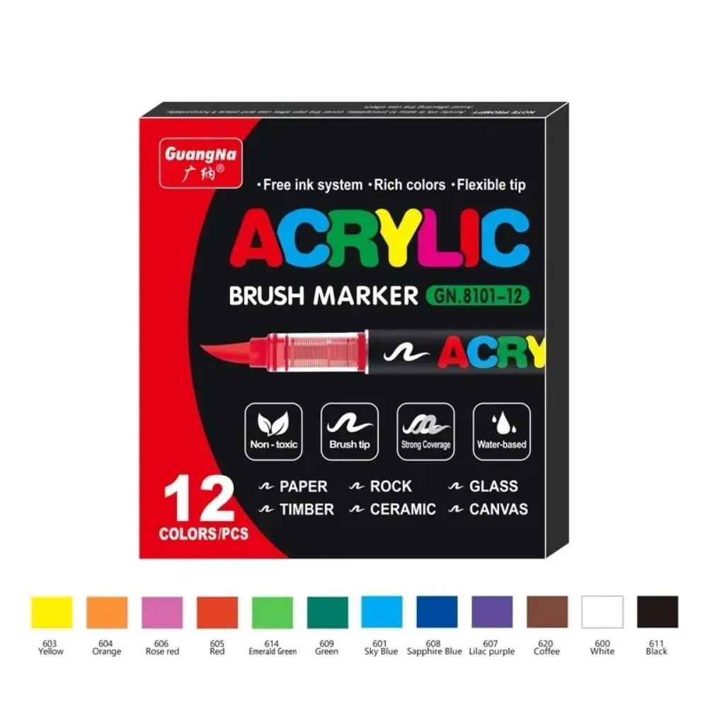 20/40PCS Soft Markers Pens Replacement Cores Durable Nylon Pigment Markers Dual Tips Painting Tool General for GuangNa