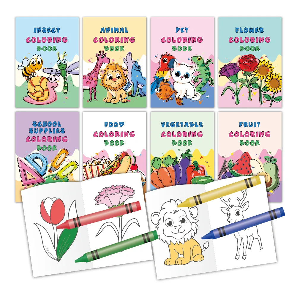 Livro para colorir para crianças dos desenhos animados graffiti colorir desenho livro iluminação festival festa tema livro para colorir conjunto