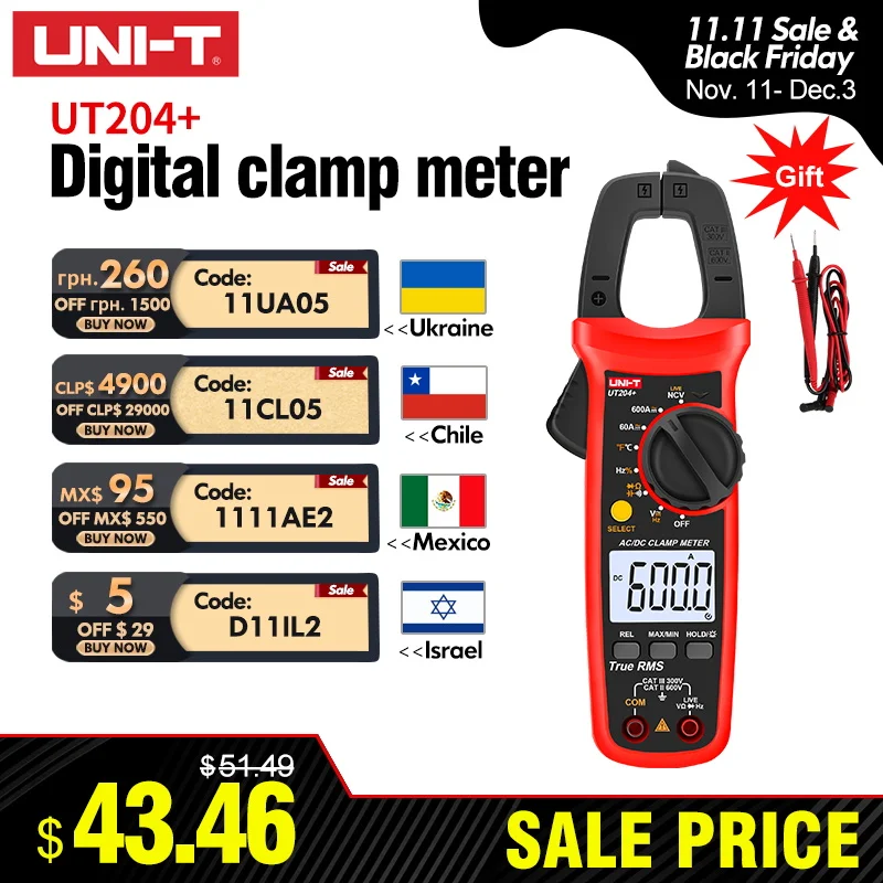 yZ[zUNI-T UT204+ UT202A+ ACdNv[^[ 600A tbN^dv NCVNv fW^}`[^[ dCeX^[ [NVbvc[