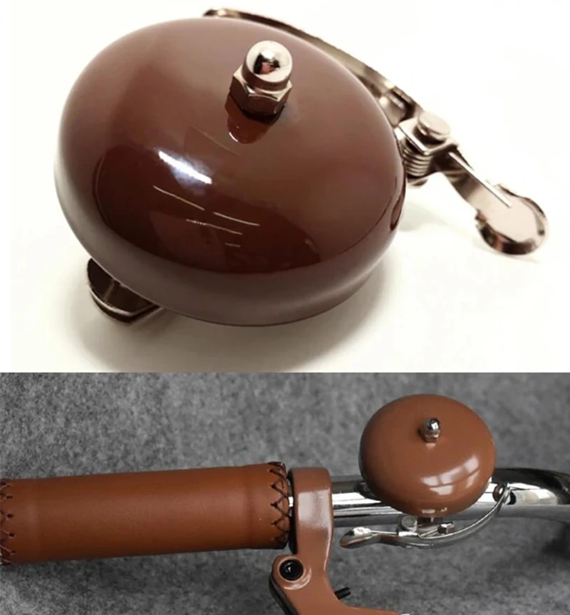 Bike Bell Vintage Ringing Bell Aluminum Silver Coffee Brown Bike Bell Vintage Wholesale Bicycle Bell q1065