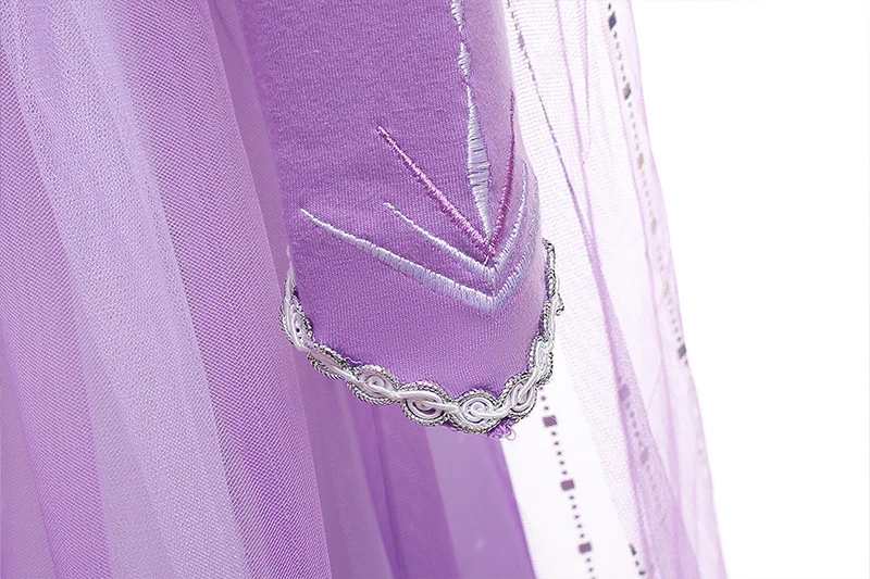   Frozen Elsa Disney Costume for Girl Birthday Party Purple Long Sleeve Carnival Clothing Kids Elsa Princess Clothes Outfits view 4
