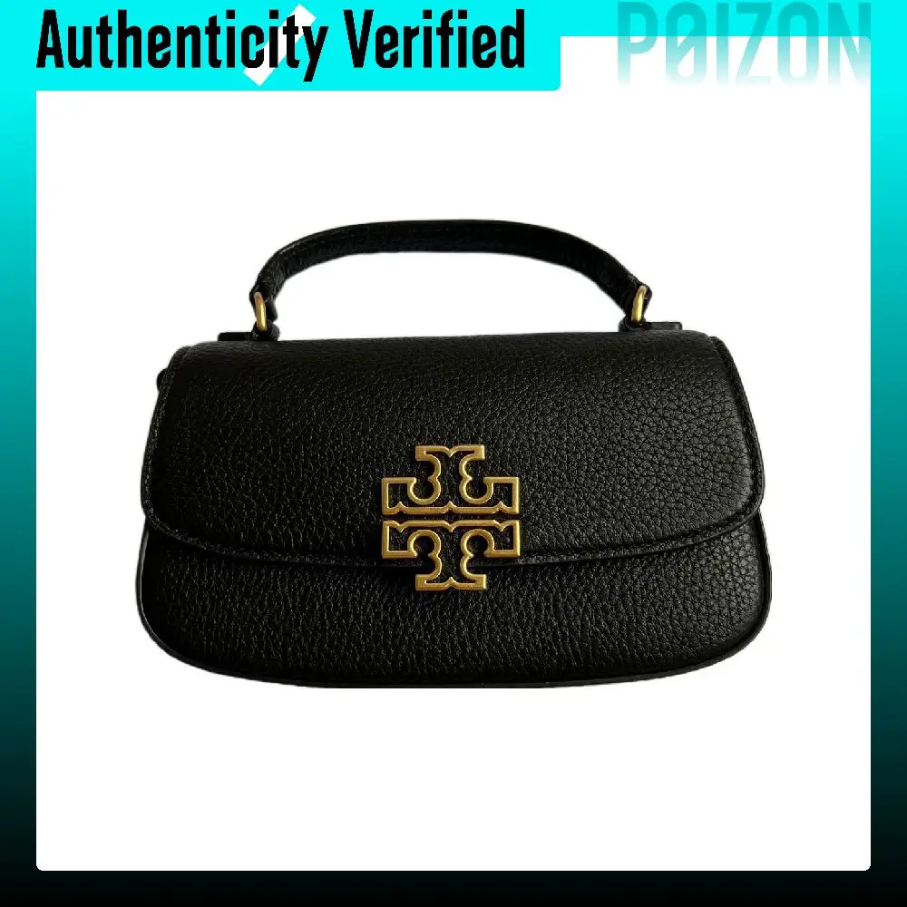 TORY BURCH Tory Burch Britten Litchi Grain Leather Shoulder Bag, Crossbody Bag, Handbag Mini Women's Black 149645-001