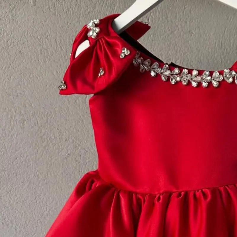 طفلة الأميرة الديكور توتو فستان قبالة الكتف طفل رضيع القوس فيستدو عيد الميلاد حفلة عيد ميلاد مسابقة ملابس الطفل 1-14Y