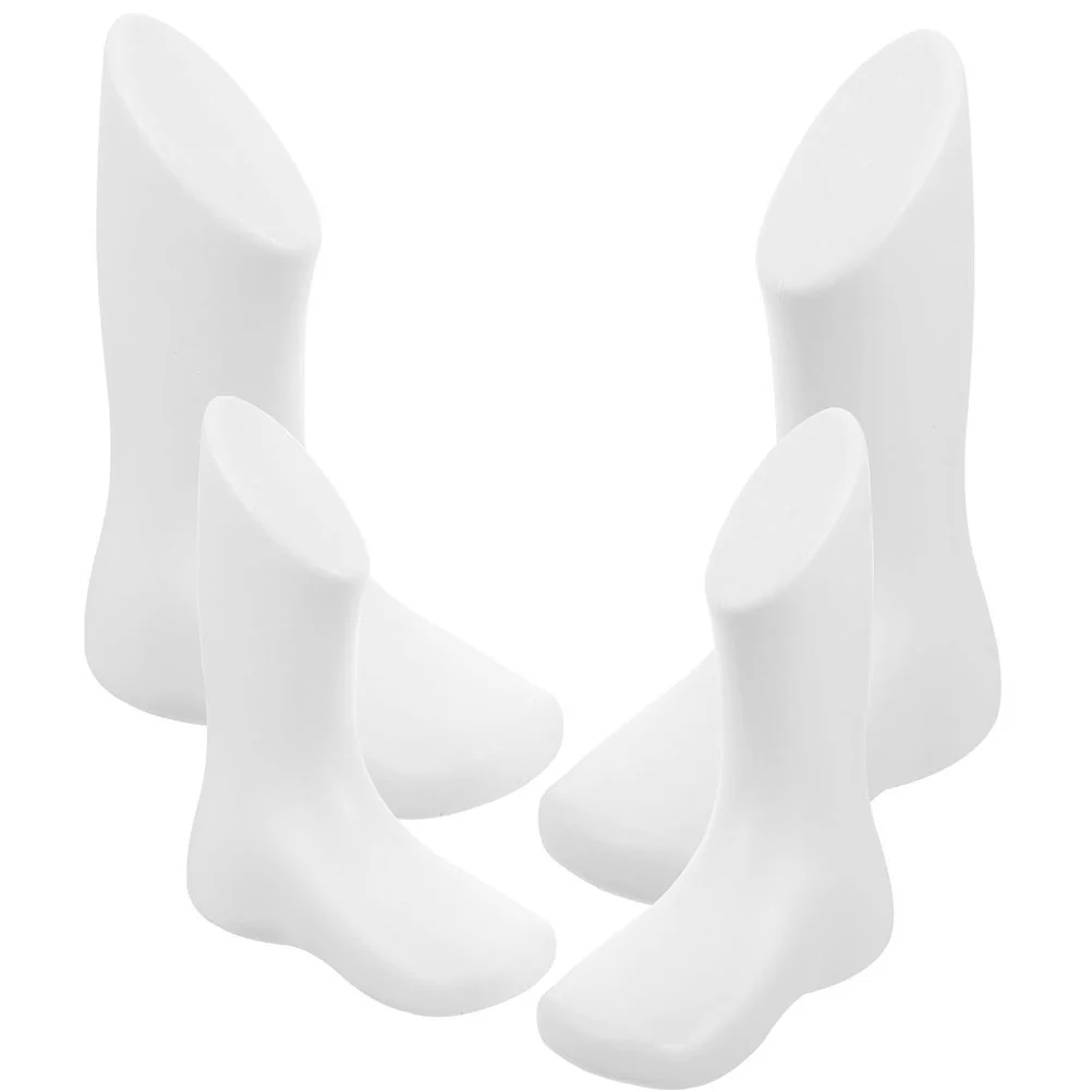 4 Pcs Baby Foot Mold Toddler Shoe Mannequin Store Model Shoes Fake Feet For Sock Plastic Retail