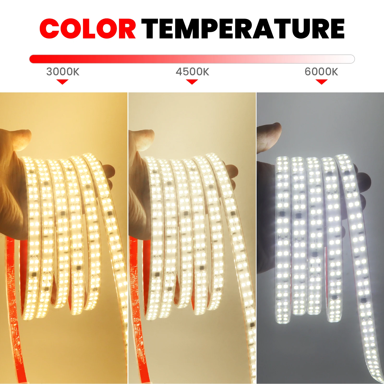 240LED/m LED Strip Lights 220V Adhesive LED Lighting Strip  10cm Cuttable Soft Lamp Bar 2835 Tape Outdoor Garden Lights