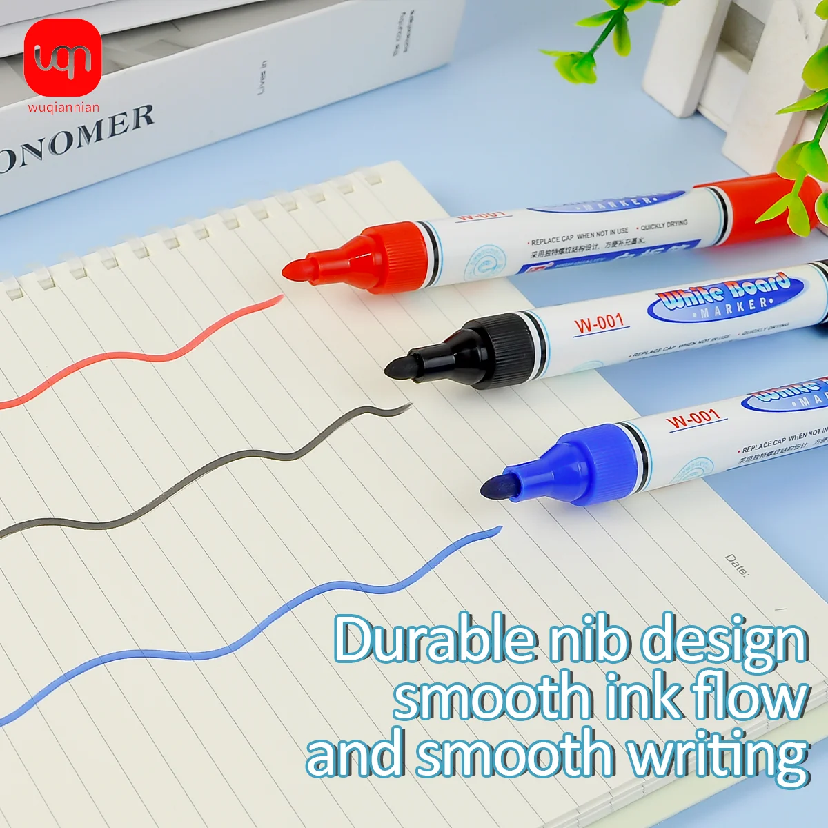 WQN 3/6/12PCS High-Quality Whiteboard Markers Smooth Writing Black/Red/Blue Ink Multifunctional Pens for School Supplies