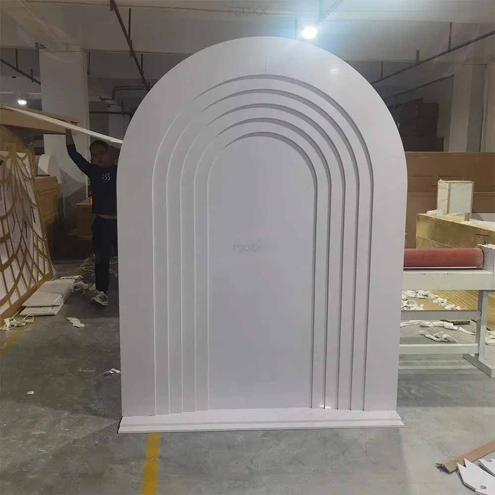 

Unique Shape 3D Arch Ripple Party Backdrop Stand for Wedding Events Party Wedding Arch Backdrop Flower Wall Ceremony Decoration
