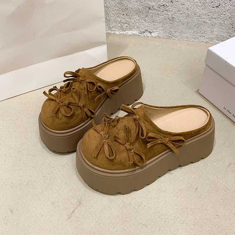 موضة تافه منصة زيادة باوتو نصف النعال للنساء 2025 الخريف جديد تنوعا حجم كبير النعال #4