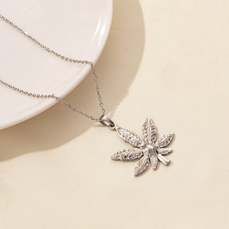 Chic Trendy Leaf Tree Pendant Silver Color Necklace Charms Nature's Elegance Fashionable Women Girls Jewelry Gifts 40+5cm Length