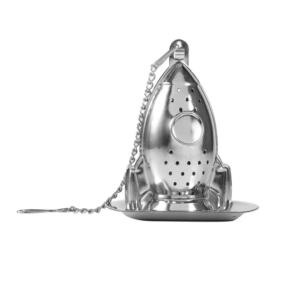 Stainless Steel Rocket Tea Infuser Fine Mesh With Chain Tea Strainer Filter Reusable Diffuser Function Loose Leaf Tea Infuser